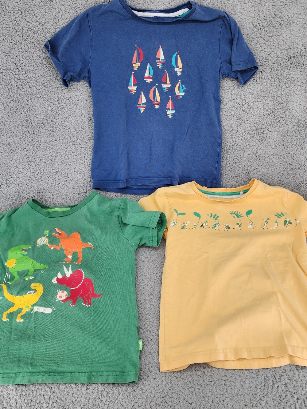 Kite Kids Short Sleeve Shirts Sz 9y Lot Of 3 100% Organic Cotton